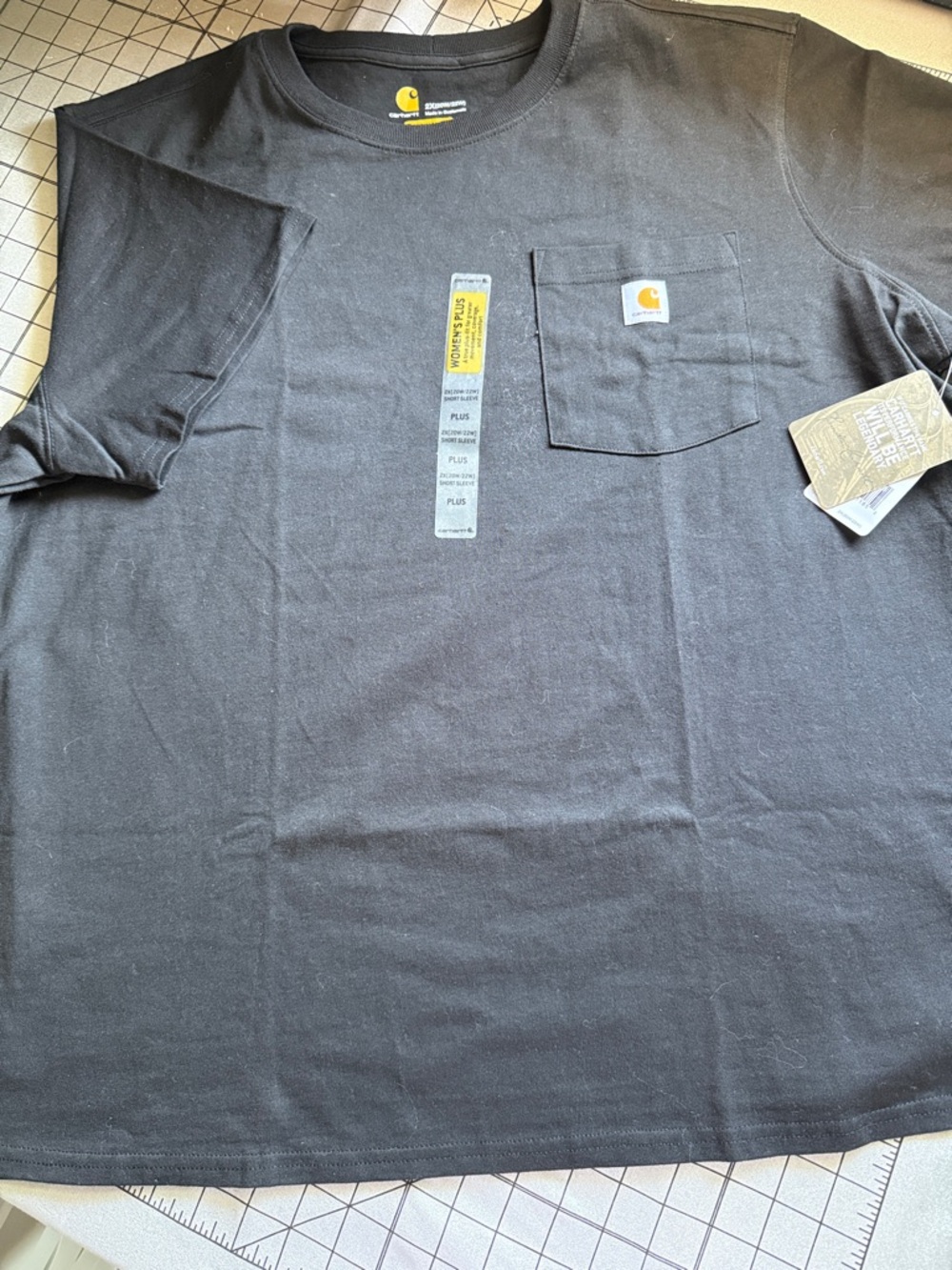2X Carhartt Women’s  Black Short-Sleeve Pocket Tee, NWT